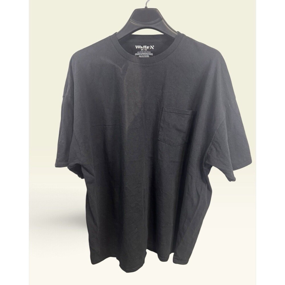 Walls Mens 2XL Black Pocket T Shirt 100% Cotton Short Sleeve Workwear Tee